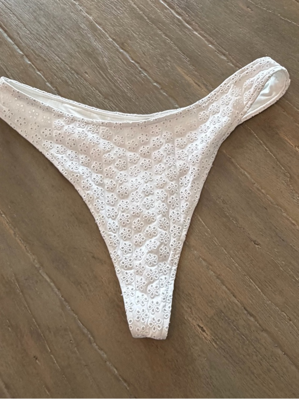 Pink x Frankie Bikinis White Eyelet thong Bikini Bottom - Picture 6 of 8